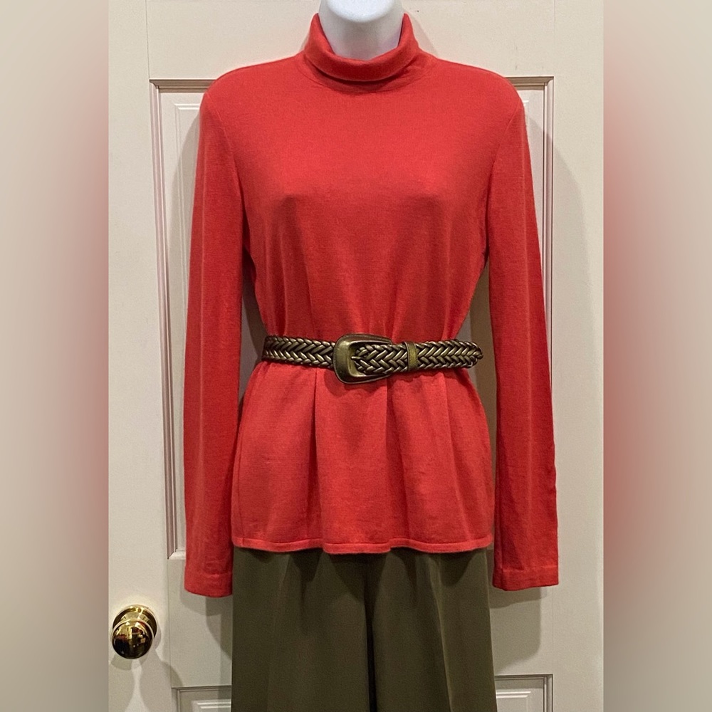 Vintage Brass colored braided leather belt